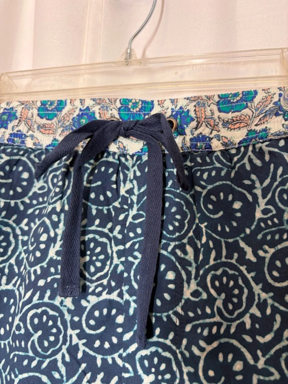 New Sundance Kai Shorts Blue Floral Bohemian Lightweight Cotton XL Beach Boho - Picture 4 of 12